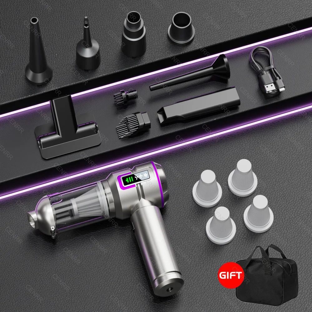 998000PA Mini Car Vacuum Cleaner | Cordless Handheld Blower for Car and Home close-up view