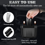 Car Trash Can with Lid Door Mount Garbage Bin for Vehicle Waterproof Car Waste Basket close-up view