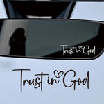 Trust In God Mirror Decal | Car Decals For Women, Christian Faith Vinyl Decal