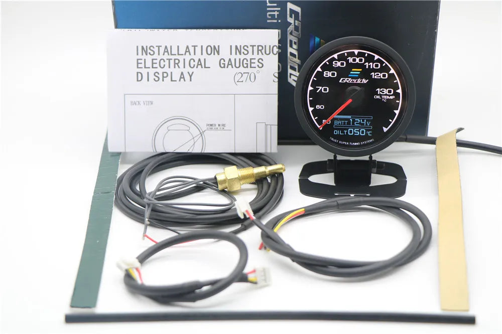GReddi 7 Color Turbo Boost Gauge | 62mm 2.5 Inch Car Racing Meter with Sensors alternate view