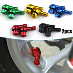 2PCS CNC Motorcycle 90 Degree Angle Valve Stems | Aluminum Tubeless Tire Pressure Check