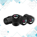 4Pcs XX Smiling Face Logo Pattern Car Tire Valve Caps | Universal Aluminum Tire Stem lifestyle view