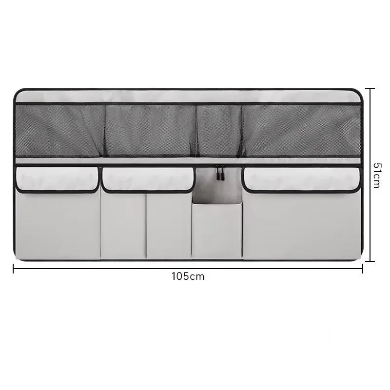 New Large Capacity Car Trunk Bag Mesh Solid Color Backseat Storage Bag Car Interior Storage Bag Auto