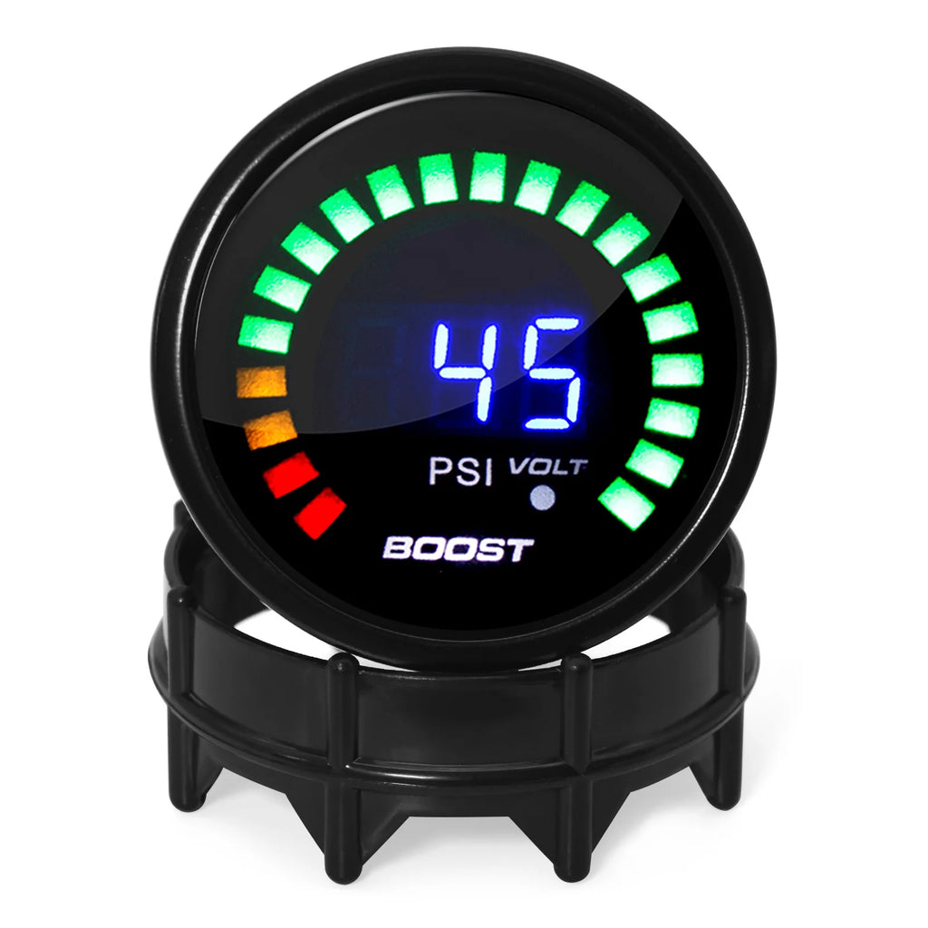 AD 52mm Turbo Boost Gauge Car Gauge Digital Turbo Pressure Gauge -1~3 Bar -15~45 PSI Vacuum Press Meter for 12V Gasoline Engine