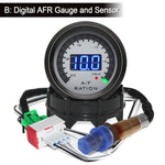 52mm Digital Air Fuel Ratio Gauge Car Gauge AFR 2 in 1 Voltmeter for 12V Vehicles close-up view
