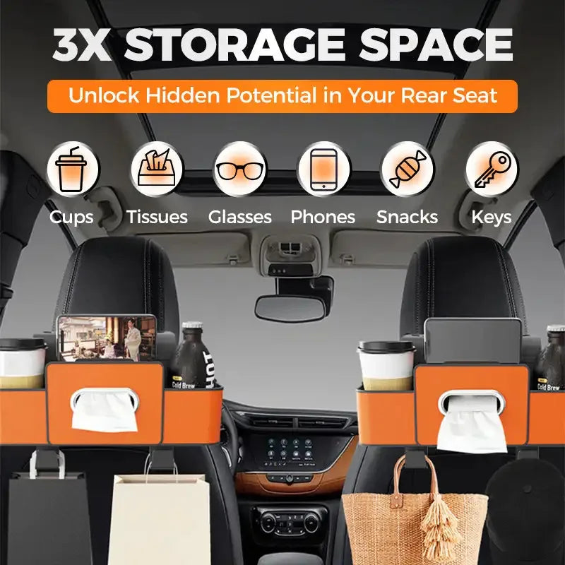Multifunctional Car Seat Back Organizer Storage Bag