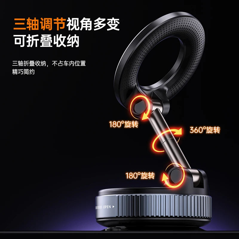 Strong Magnetic Phone Stand | 720° Foldable Car Mount Holder close-up view