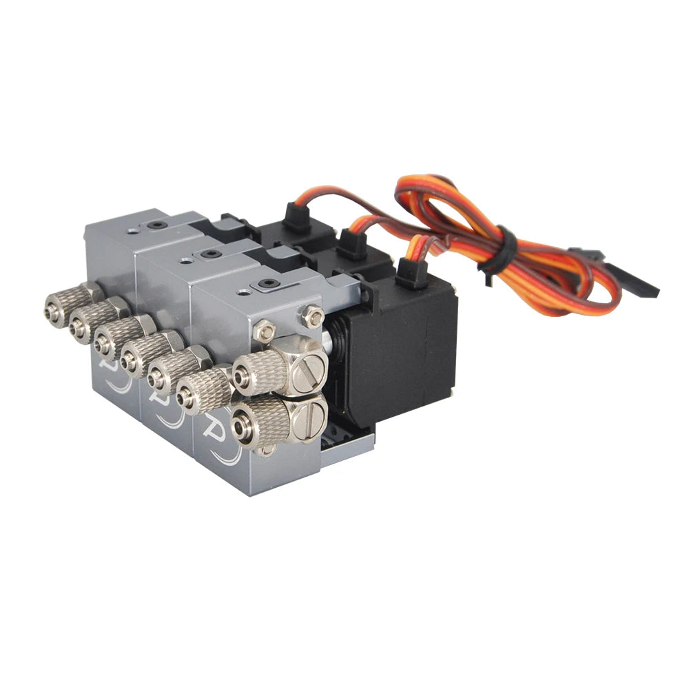 RC Hydraulic Rotary Valve Block 4mm Nozzle for Excavator Models close-up view