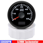 2" 52mm Tachometer Gauge | Red Backlight RPM Meter for Car Boat Marine 12V 24V detail view