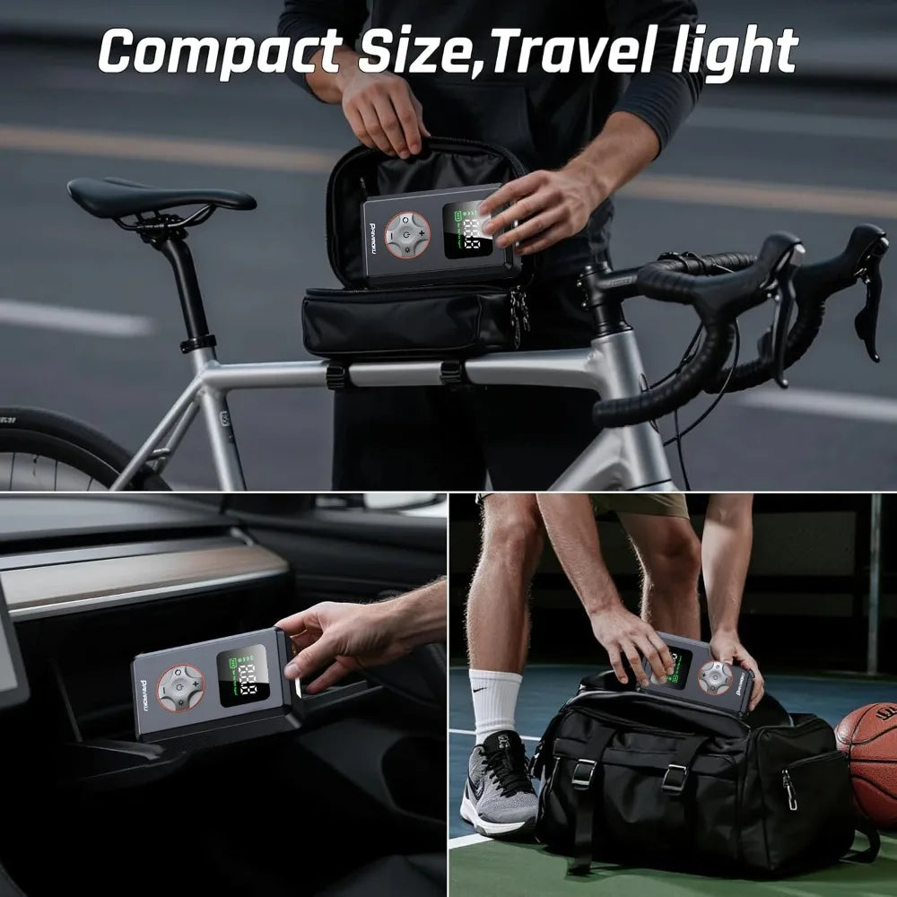 Portable Tire Inflator Cordless Air Compressor | 150 PSI Mini Bike Pump with LED Li additional angle