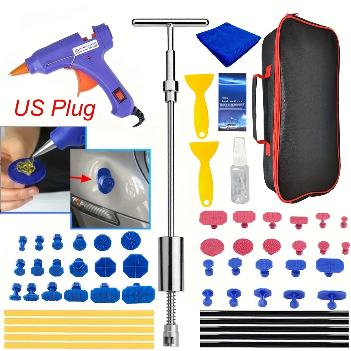 New Paintless Dent Removal Kit for Car Body Repair Tools Dent Removal Tools Hail Damage Repair Tools Dent Puller Kit