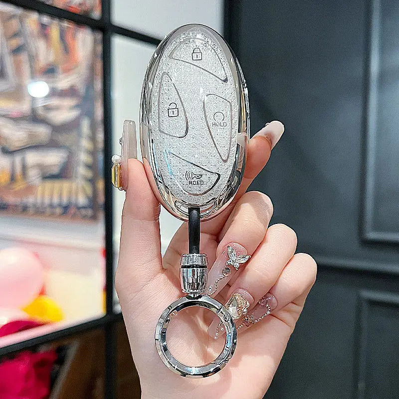 Crystal TPU Key Case for Hyundai Kona Ev Grandeur GN7 IONIQ 6 2023 2024 5 7 Button Remote Car Key Cover Fob Holder Accessories