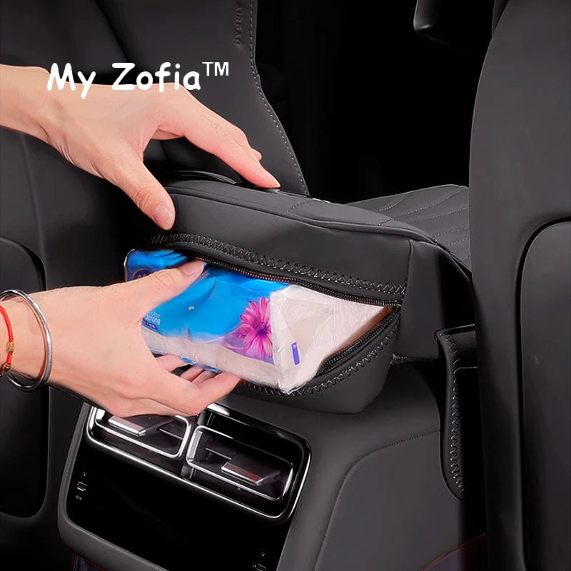 For JETOUR T2 Shanhai T2 2024 2025 2026 Car Armrest Box Height Increase Pad Leather Protective Cover Storage Bag Car Accessories