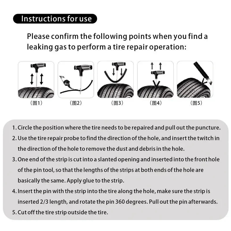 Car Tire Repair Kit Puncture Plug Tools Tyre Puncture Emergency for Tire Strips Stirr lifestyle view
