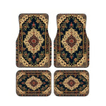 Red Bohemian Paisley Print Car Floor Mats 4Pcs Universal Anti-Slip Auto Carpet Interio close-up view