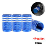 DSYCAR 4Pcs Silver Aluminum Knurling Tire Valve Stem Caps | US Schrader Compatible alternate view