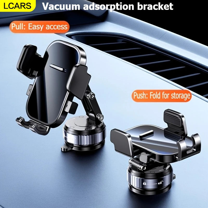 Lcars 2025 Car Dashboard Phone Holder | Strong Vacuum Suction Metal Base