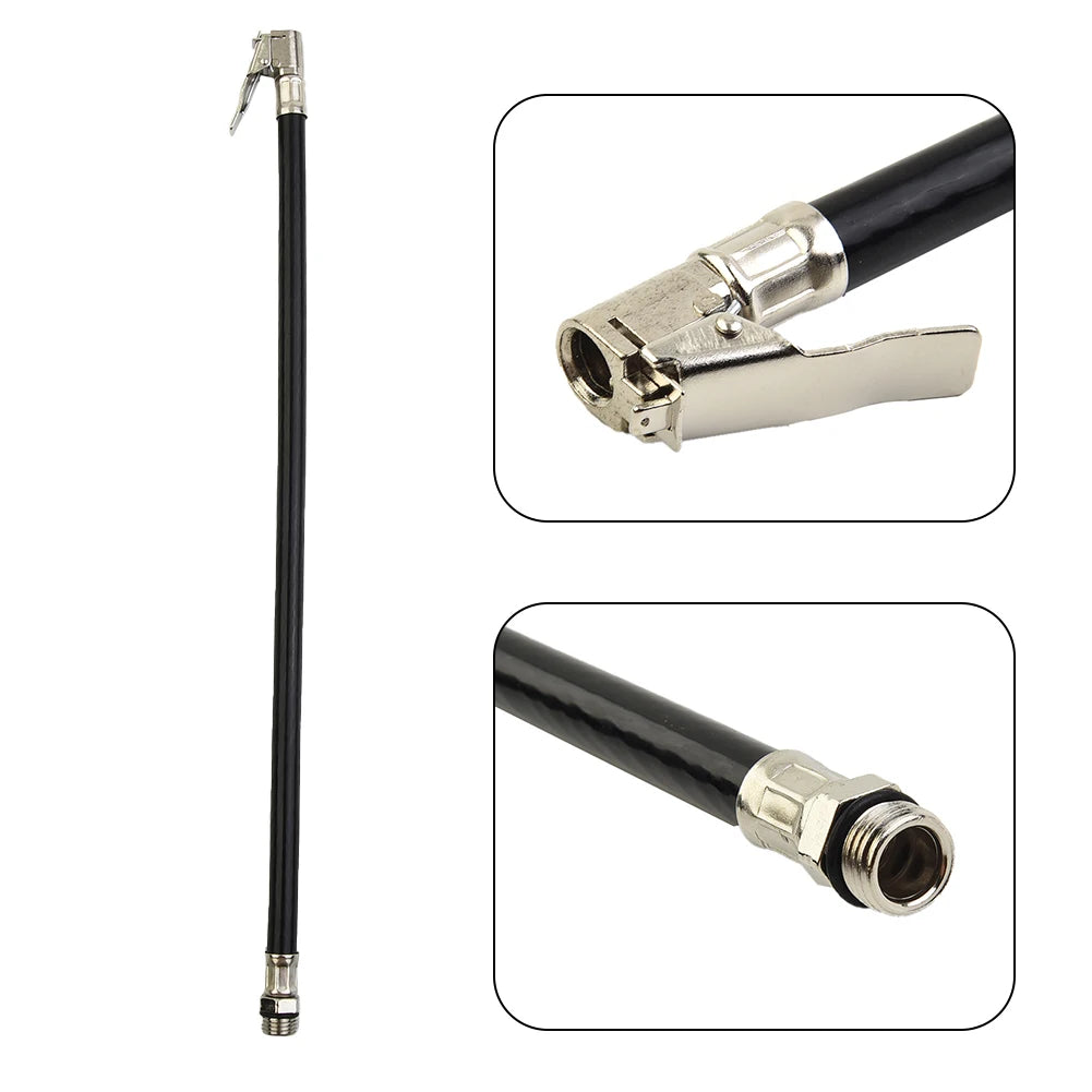 Portable Air Tyre Inflator Hose | Rustproof Auto Pump Gauge Connector