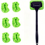 Telescopic Handle Car Windshield Cleaner, Green Microfiber Pads
