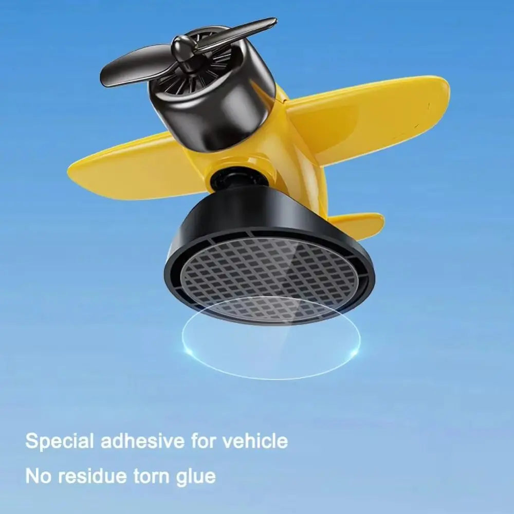 Cool Solar Powered Rotating Airplane Silent 360° Auto Spin Car Dashboard Ornament Multifunctional Car Interior Decoration Gifts