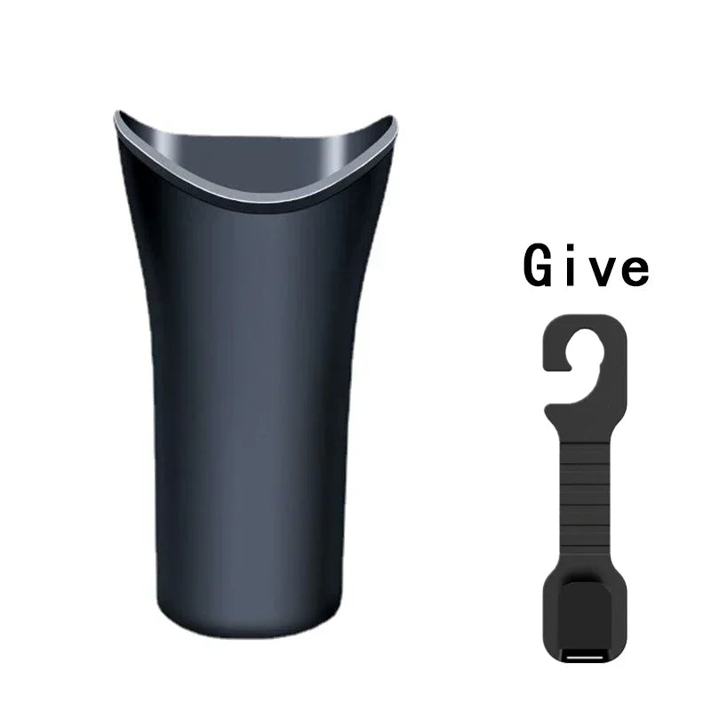 Black Plastic Car Trash Can with Hook for Umbrellas and Bottles alternate view