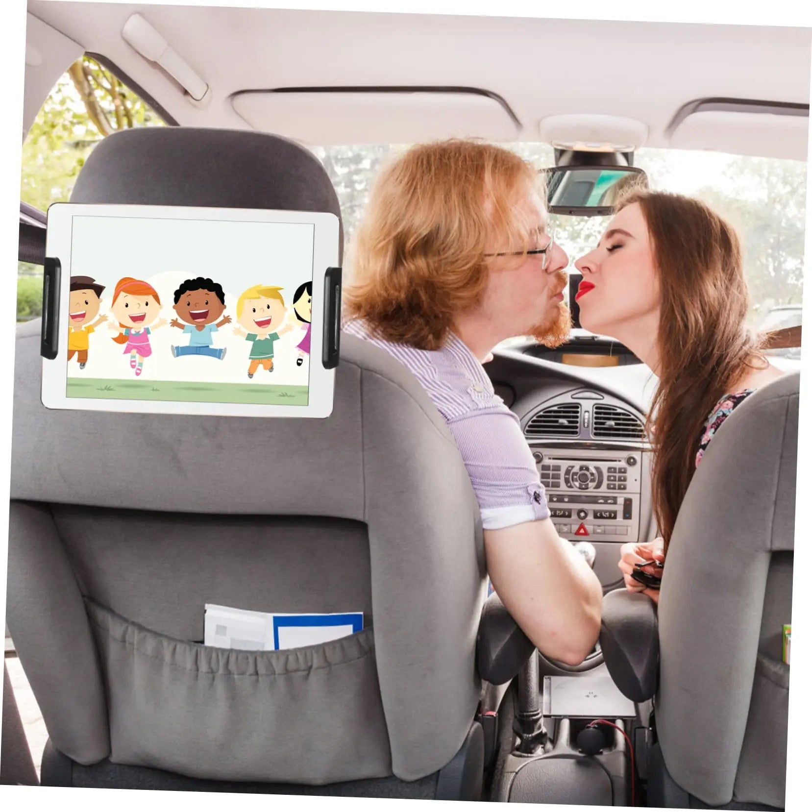 Car Headrest Phone Mount, Universal Rotatable Seat Back Phone Holder for Car Back Seat close-up view