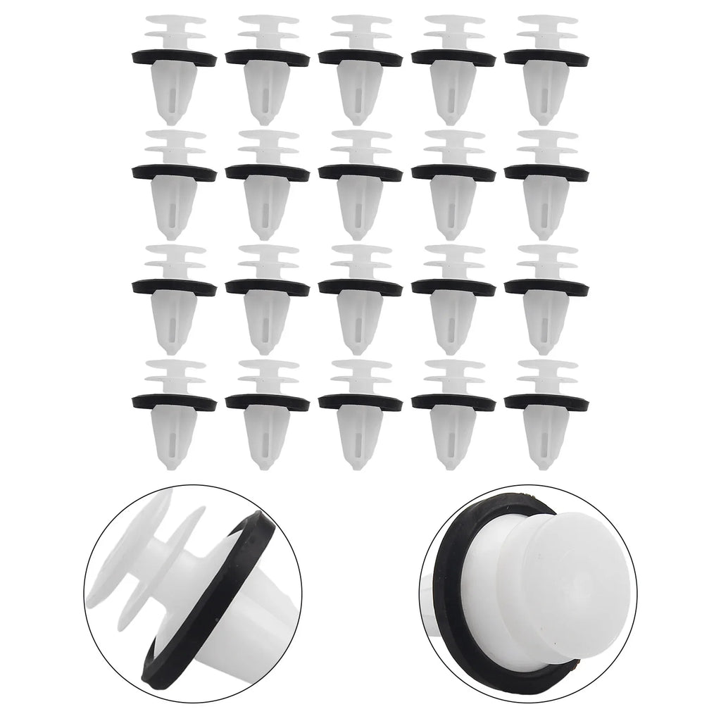 Door Trim Panel Retainer Clips 20-Pack | Anti-Corrosion Nylon Fasteners for Tesla and close-up view