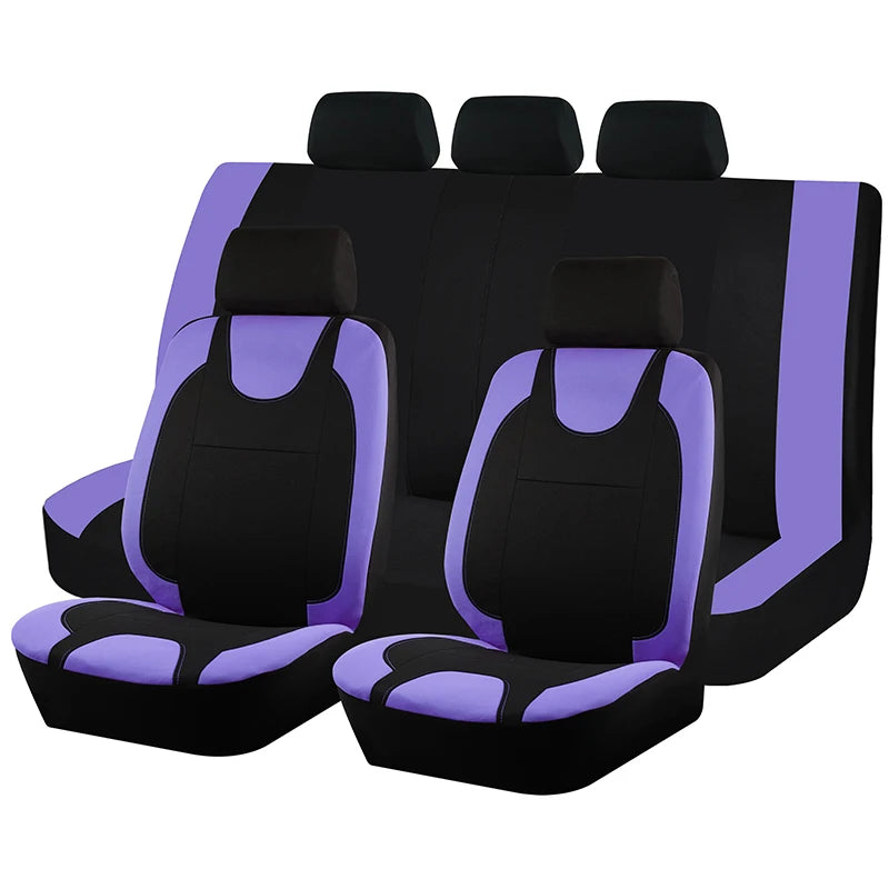 Universal Breathable Polyester Fabric Seat Covers Full Set Fit For Most Car SUV Truck close-up view
