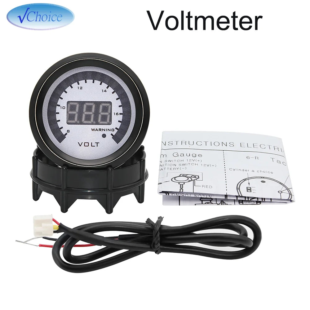 52mm Digital Car Gauge Set | AFR Tachometer Voltmeter Boost Vacuum Water Temp Oil Tem alternate view