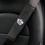 Diamond-Encrusted PU Carbon Fiber Leather Crown Car Shoulder Guard Safety Belt Decoration Set Luxury