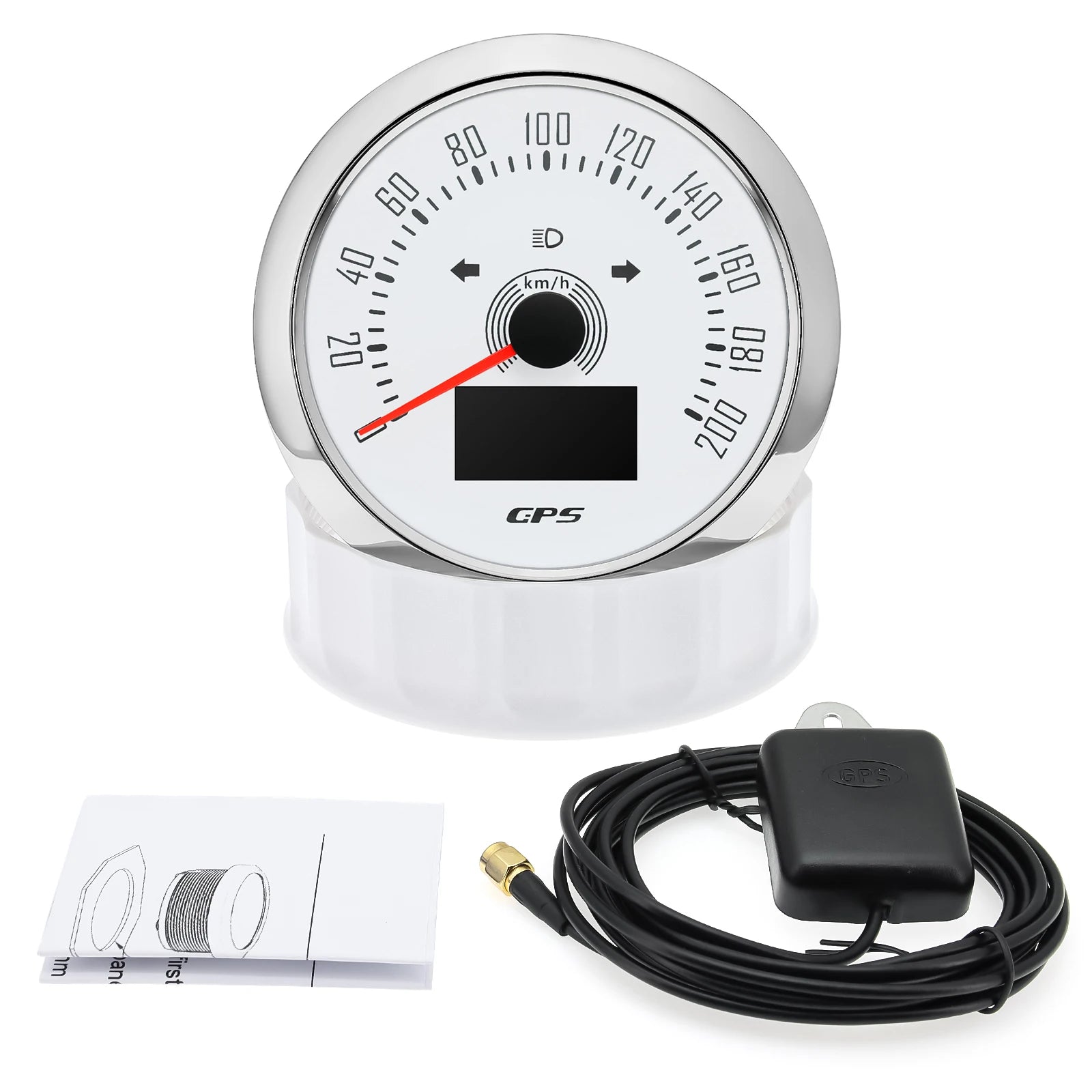 85mm GPS Speedometer 0-160 MPH 0-200 KM/H with 7 Color Backlight | Digital Speed Gaug alternate view