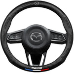 Carbon Fiber Leather Steering Wheel Cover | Mazda 3 5 6 CX30 CX5 CX8 MX5 RX8 RX7 additional angle