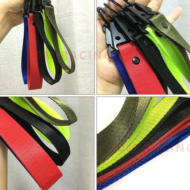Racing Wristlet Keychain Lanyard Paracord Woven Hand Strap close-up view