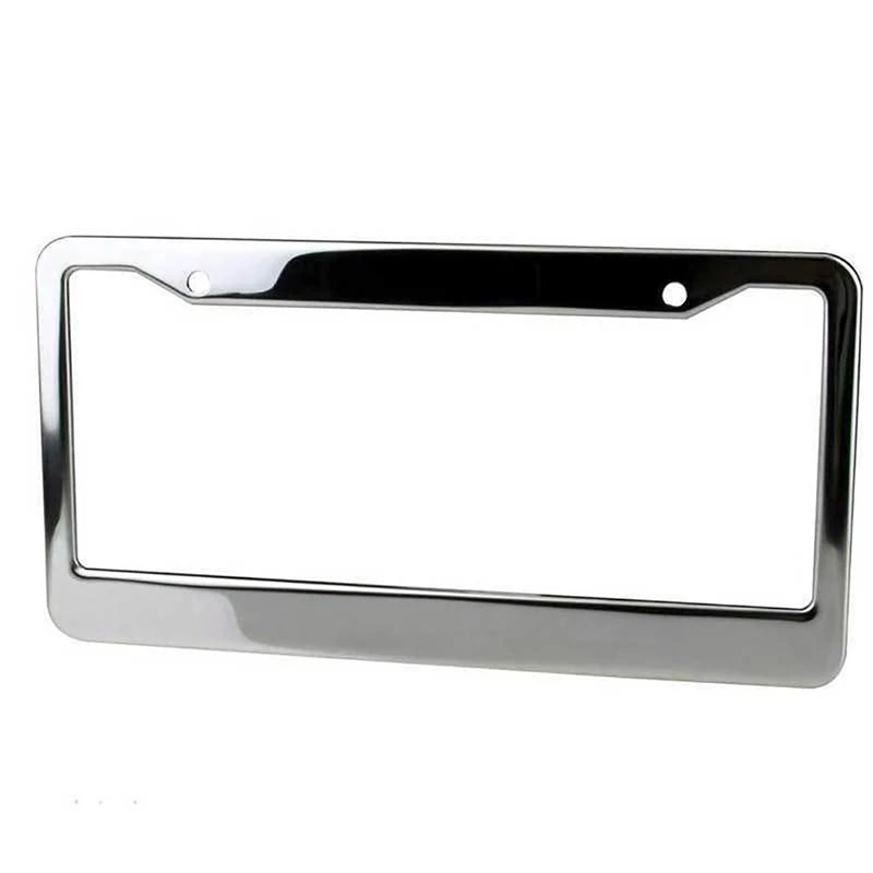 Stainless Steel License Plate Frame | Universal American Fit, Metal Cover & Screw Cap