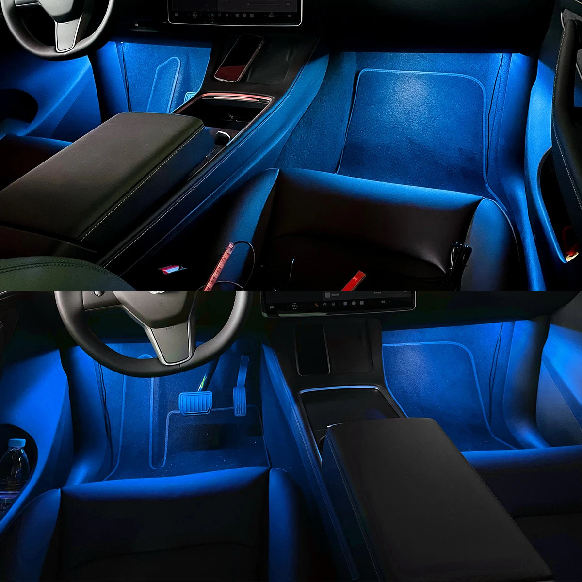 Car Interior Ambient Light USB LED Strip 5V Blue close-up view