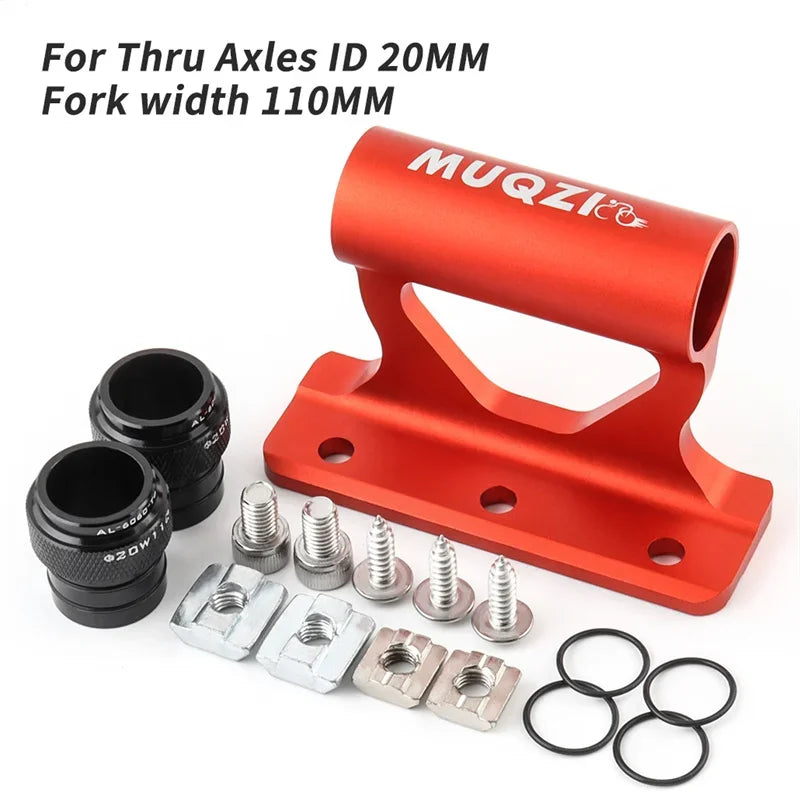 MUQZI Thru Axle Fork Mount Bike Rack | Quick Release Bicycle Carrier for Car Roof T additional angle