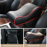 Ergonomic Soft Artificial Leather Car Armrest Pad Automotive Interior Center Console Box Protective Seat Cover with Curve Shape