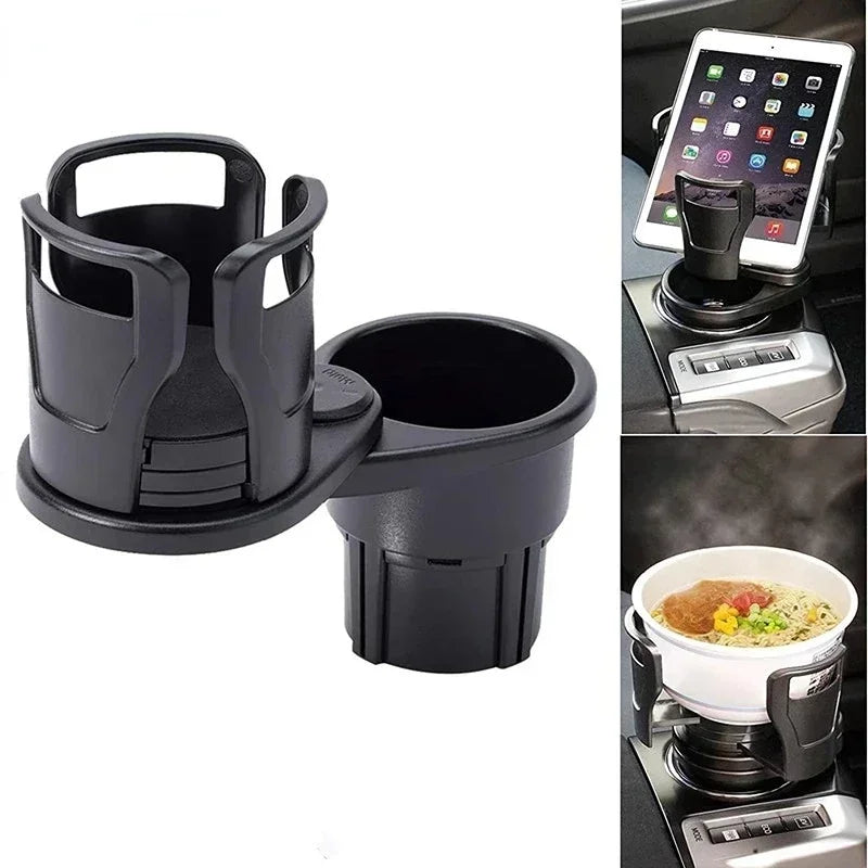 Car Cup Holder Expander with 360° Rotating Base