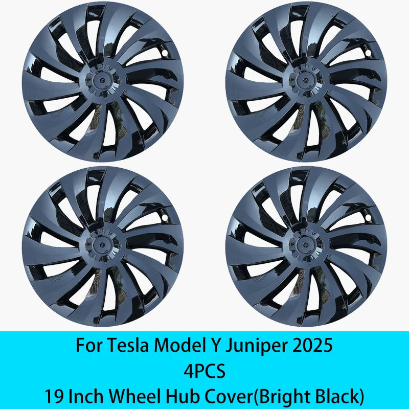 19 Inch Hub Cap Set for Tesla Model Y Juniper 2025+ | 4PCS Wheel Cover close-up view