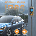 feyree Portable EV Charger Wallbox Tesla 7KW 32A Level 2 | Current Adjustable with 5m close-up view