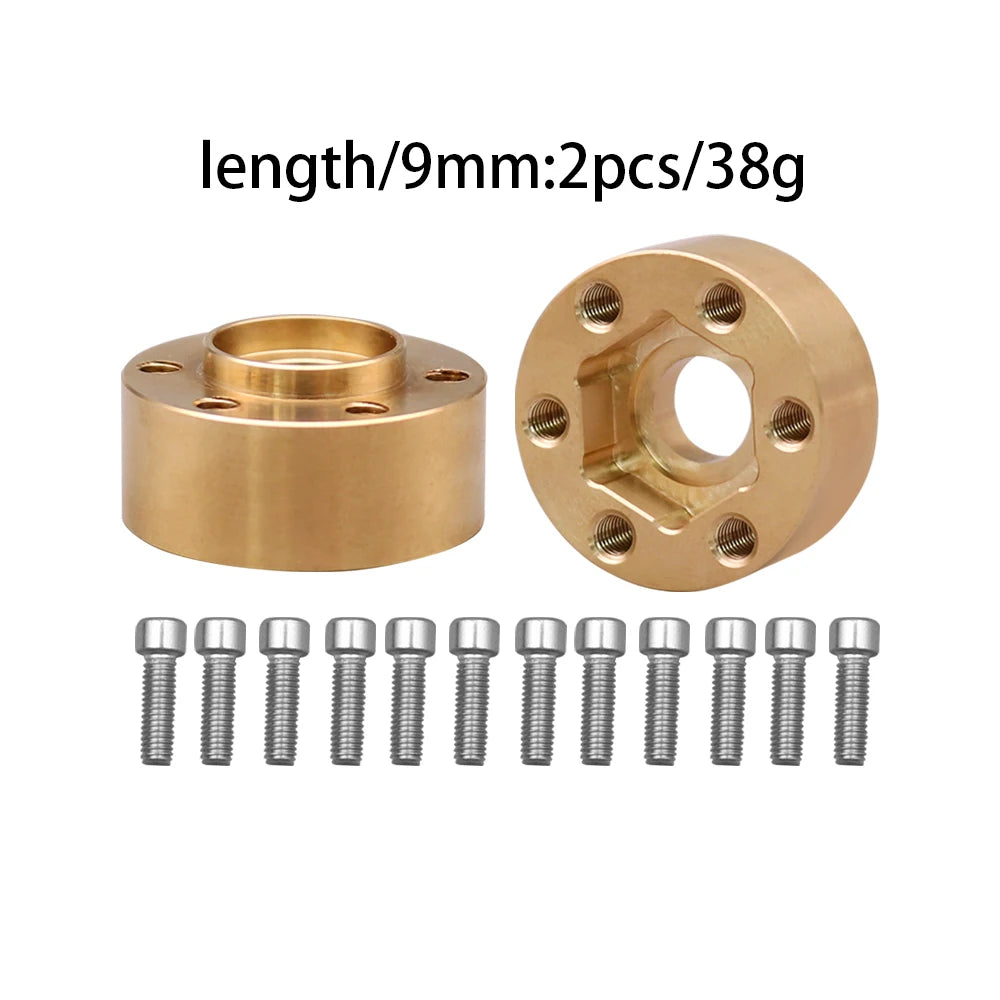 Brass 12mm Hex Hub Wheel Adapter for 1/10 RC Crawler 1.9 2.2 Inch Wheels alternate view