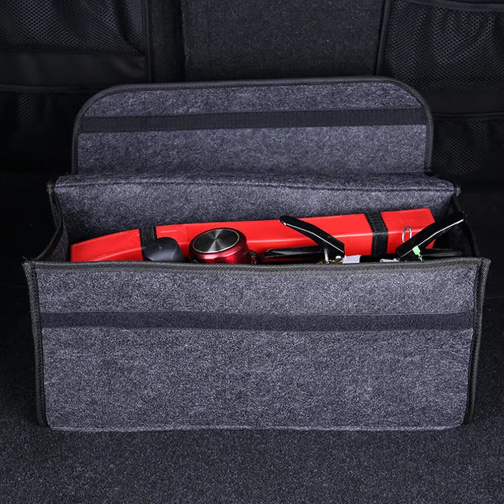 Large Felt Car Trunk Organizer | Anti-Slip Foldable Storage Box lifestyle view