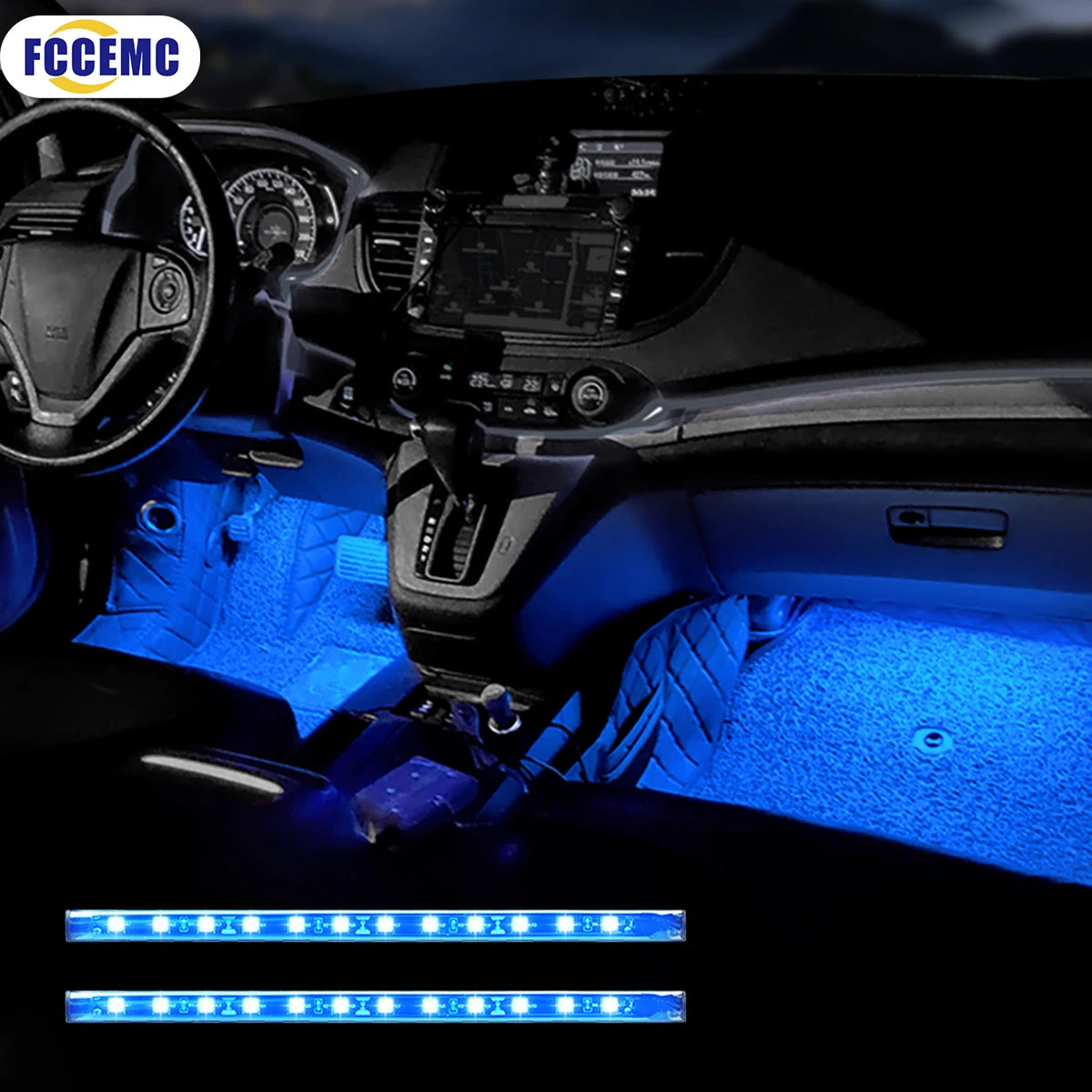 Car Interior Ambient Light USB LED Strip 5V Blue
