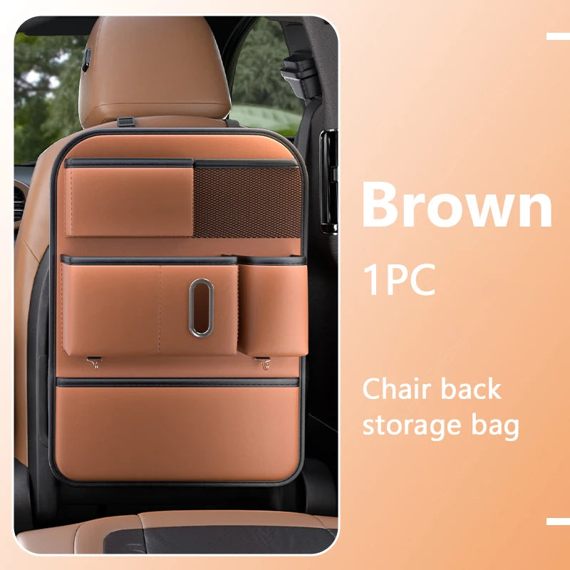 6-Pocket Car Seat Back Organizer Storage Bag