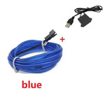 3M USB Blue LED Car Lnterior Atmosphere Light EL Cool Light Line Neon Strip For Automotive DIY Flexible Environmental Lights