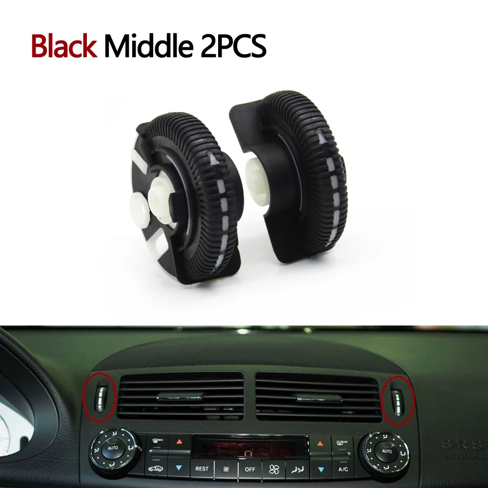 2PCS Set Car Front Rear Air Conditioning AC Vent Rolling Wheel For Mercedes BENZ E Class W211 E220 E280 E320 E350 E55