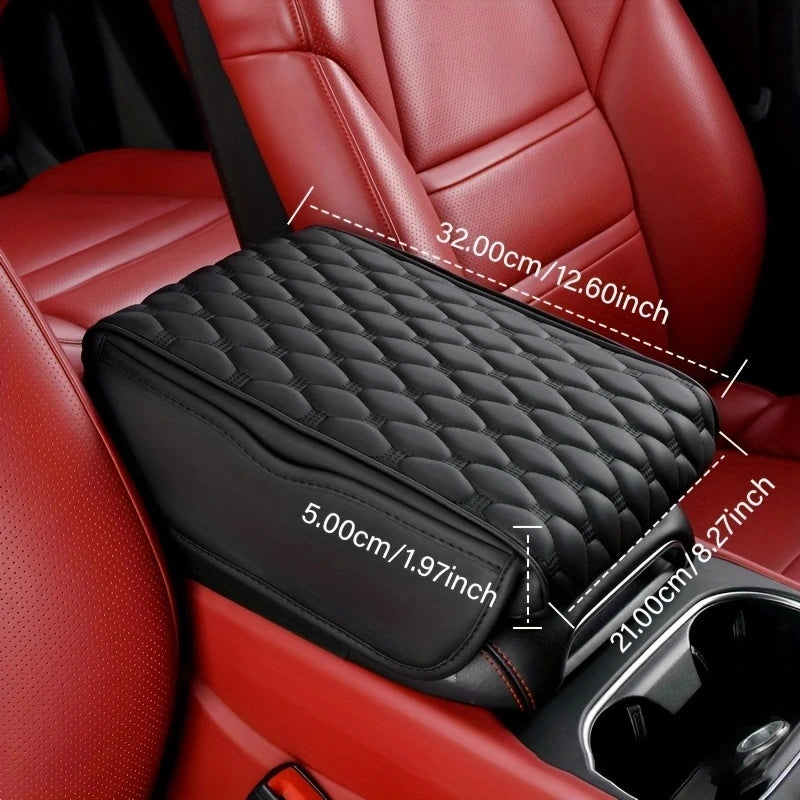 PU Leather Car Armrest Pad Organizer Bag Thicken Memory Foam Anti Scratch Pads Center Console Car Elbow Rest Protection Cushion