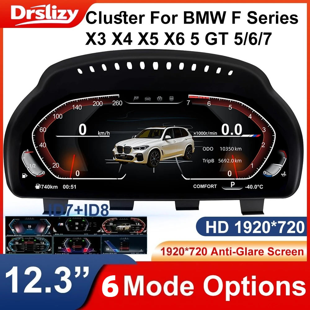 New UI Cluster Dashboard for BMW X3 X4 X5 X6 5 Series F10 F15 F16 F25 F02 F07 | Digital Instrument P
