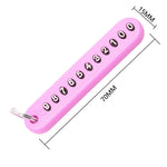 Silicone Phone Number Key Ring Anti-Lost Keychain close-up view