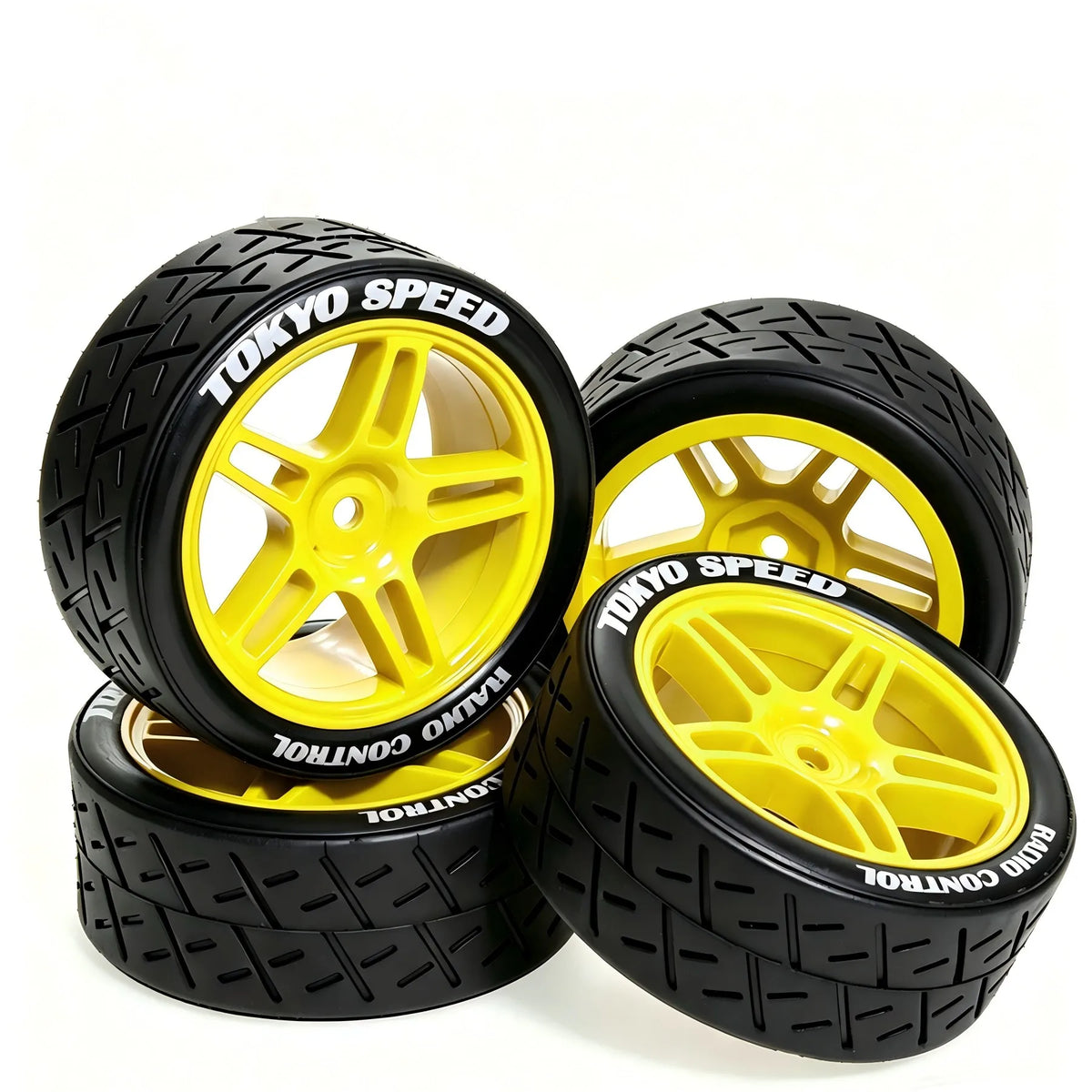 1/10 RC Touring Car Tires With Wheels 12mm Hex For Tamiya TT01 TT02 detail view